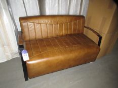 Two Seater Leater Sofa with metal frame