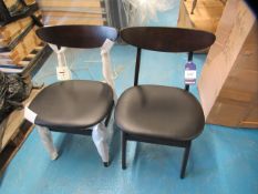 2 x Wooden Framed PVC Upholstered Dining Chairs