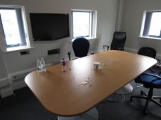 Meeting table with 4 various chairs