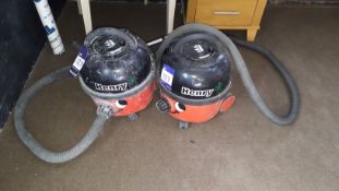 2 Numatic HVR-200A Henry Vacuum Cleaners (without accessories) 240v serial numbers 090611489 &