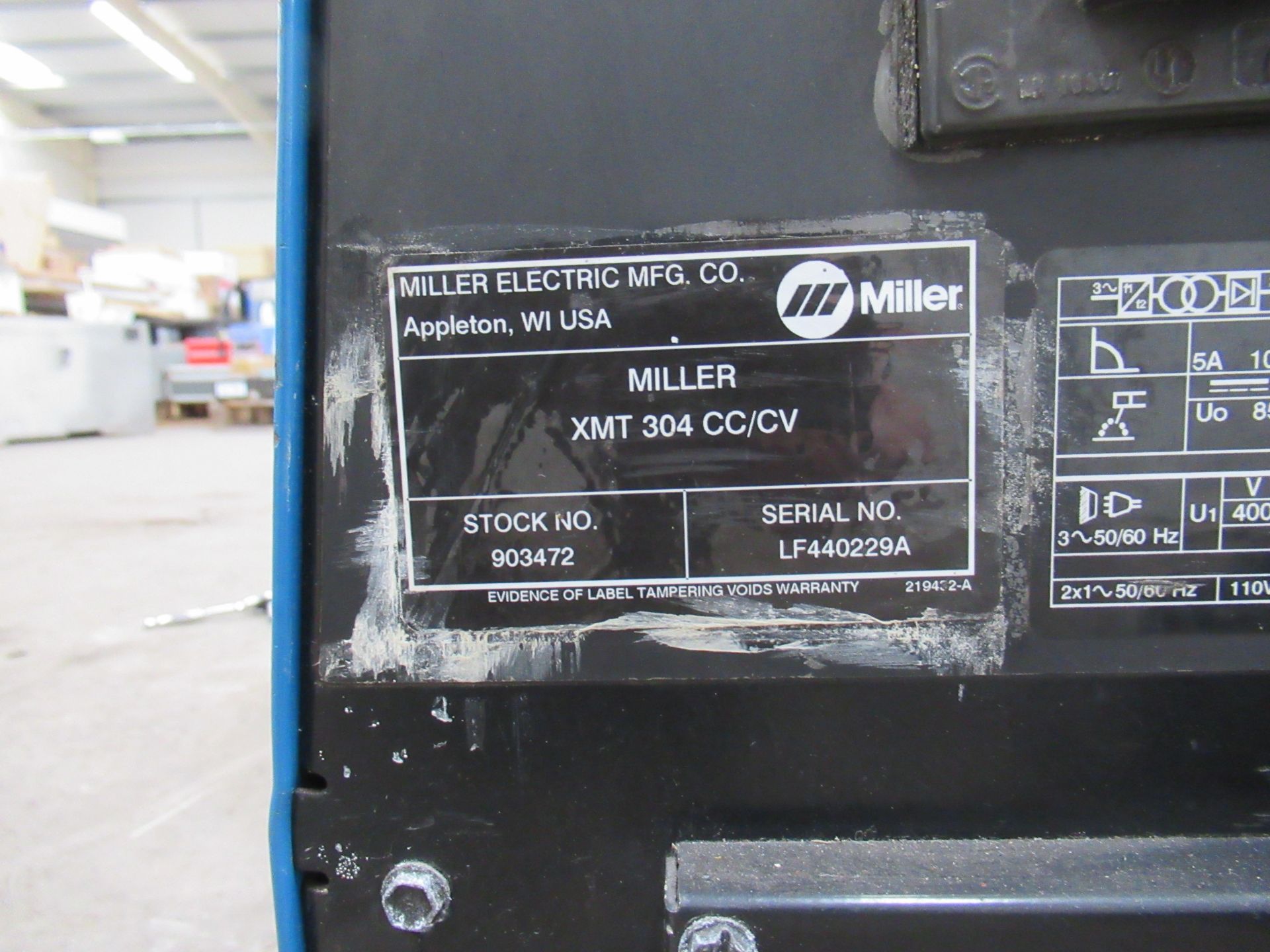 Miller XMT 304 series DC inverter arc welder with leads etc - Image 7 of 10