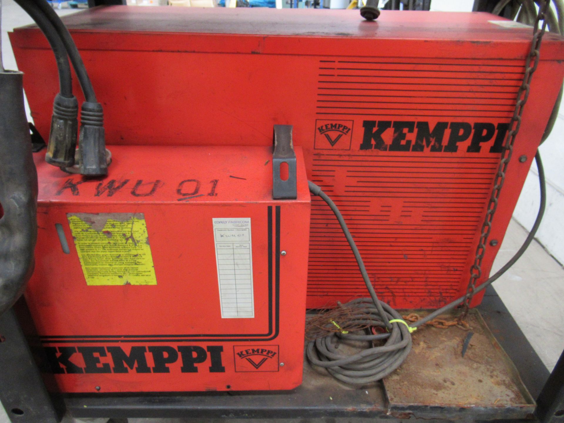 Kemppi PSS5000 welder and Kemppi TU50 controller and Kemppi WU10 water cooler with leads etc - Image 4 of 12