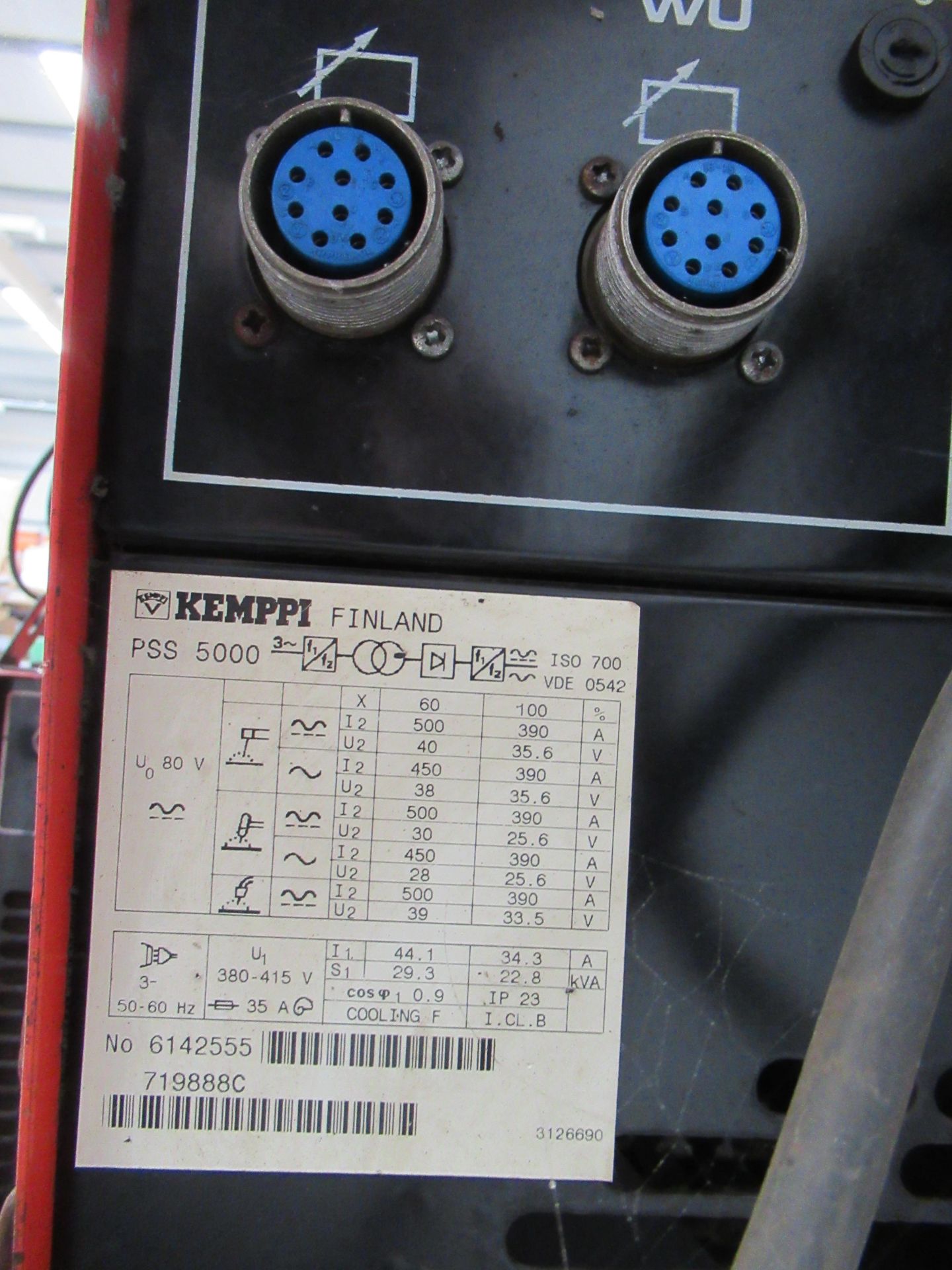 Kemppi PSS5000 welder and Kemppi TU50 controller and Kemppi WU10 water cooler with leads etc - Image 7 of 12