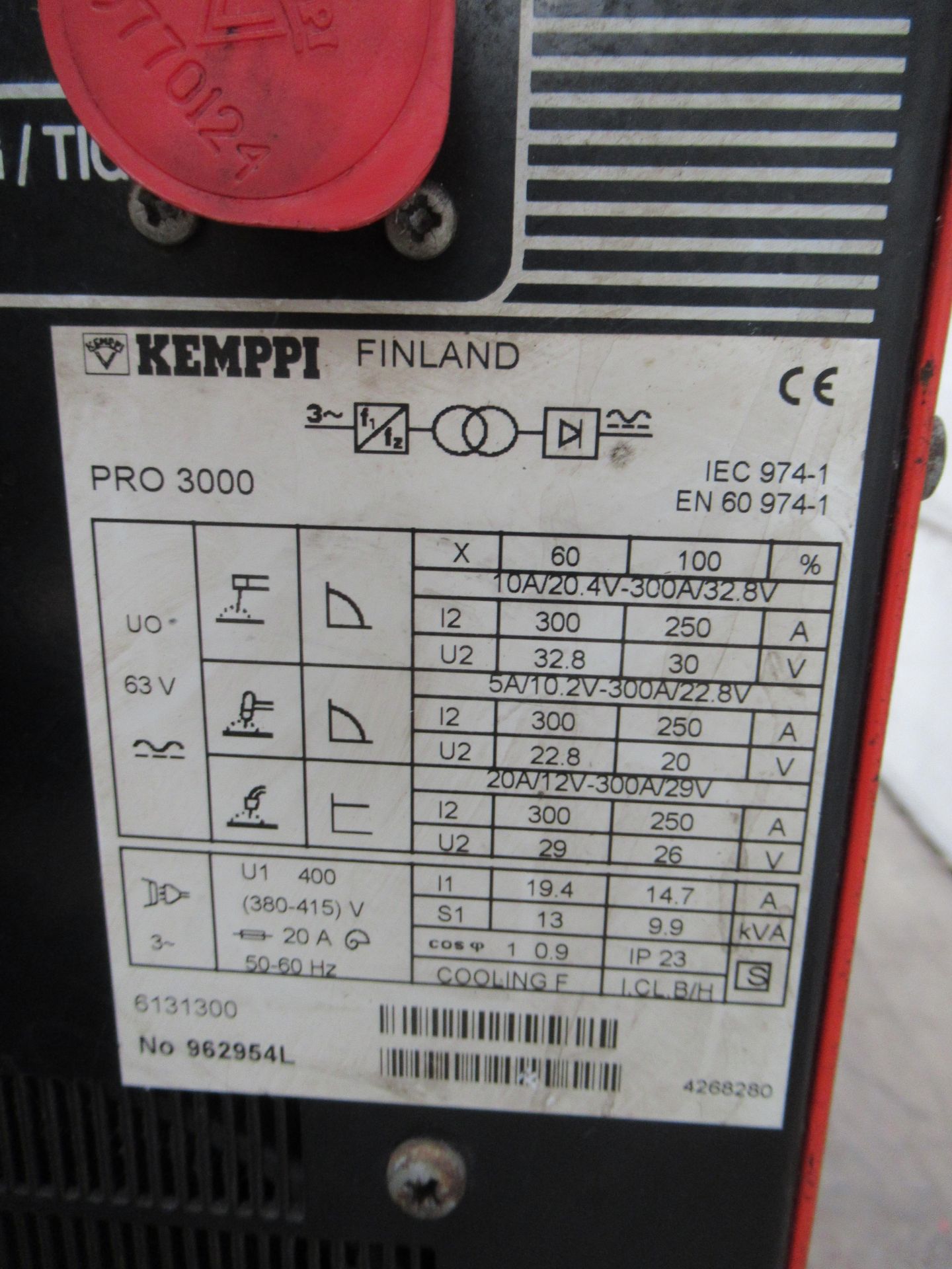 Kemppi MXE Process synergic Promig 540R Welder with Kemppi Pro 3000 power source c/w leads and torch - Image 9 of 10