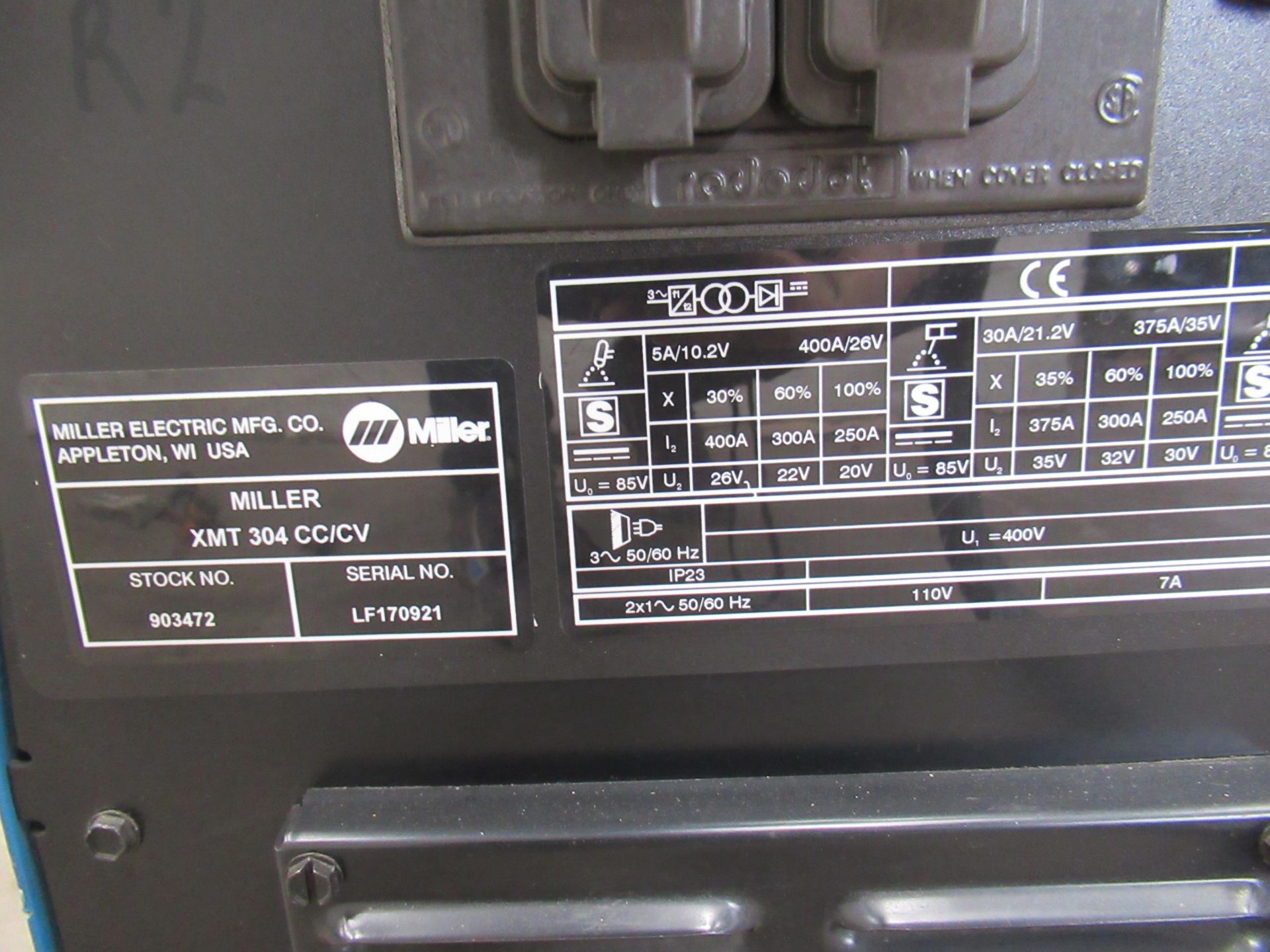 Miller XMT 304 series DC inverter welder with leads etc - Image 5 of 9