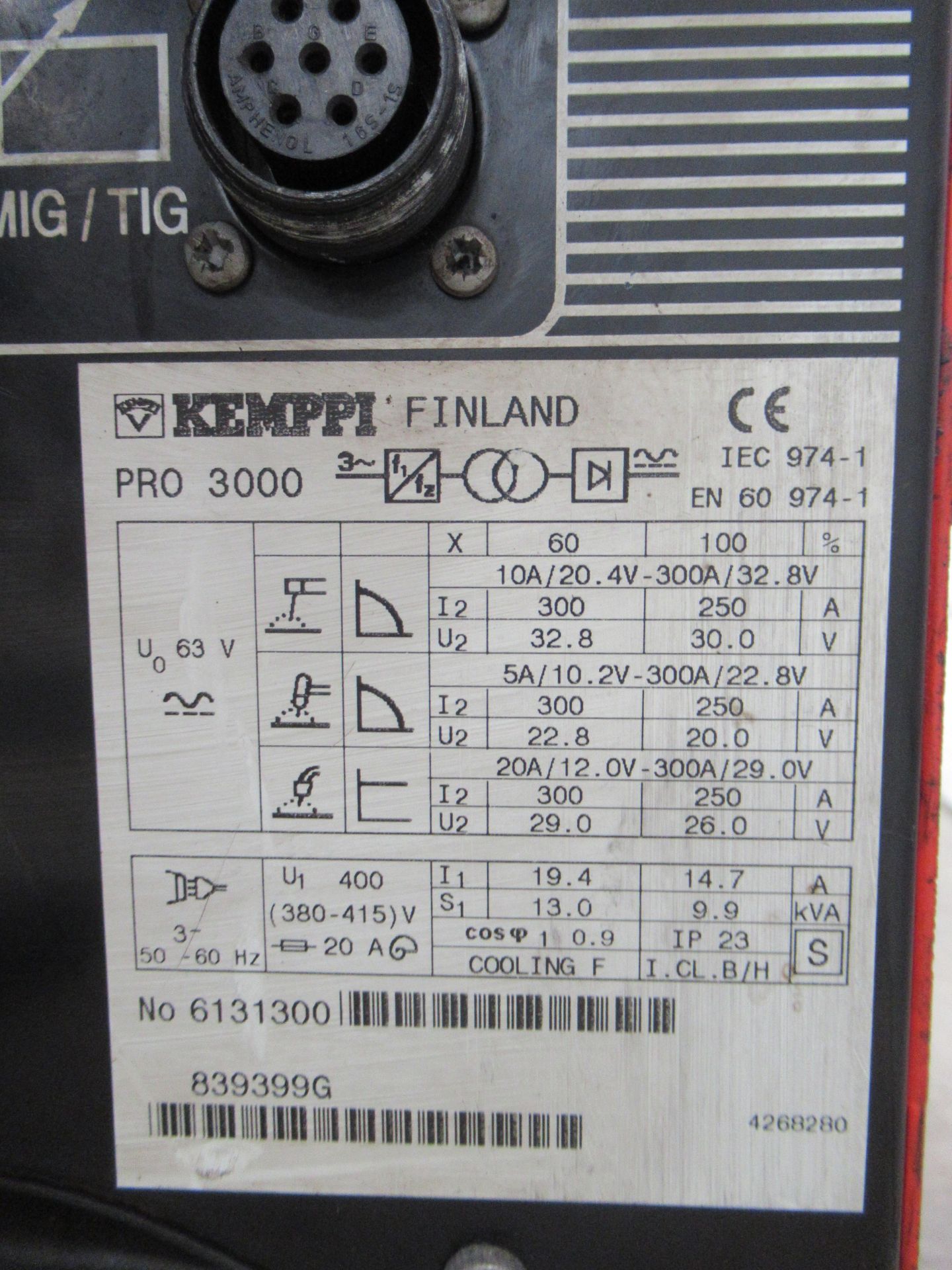 Kemppi ML synergic Promig 500 welder with Kemppi Pro 3000 power source with torch - Image 9 of 9