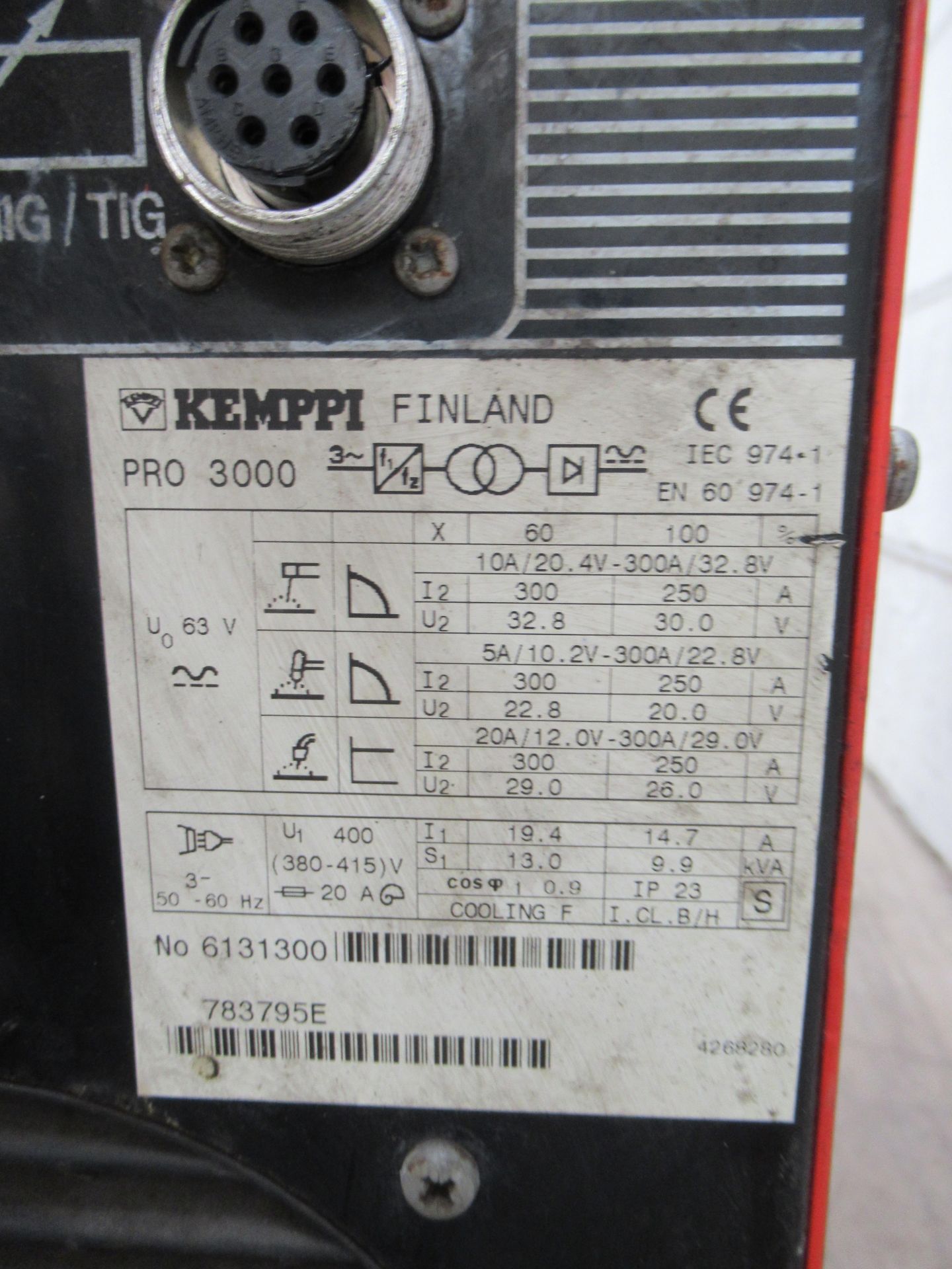 Kemppi ML synergic Promig 500 welder with Kemppi Pro 3000 power source with torch - Image 9 of 10