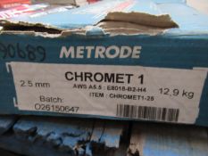 1 box of Metrode Chromet 1 welding rods and 3x tubes of Chromet 1 special alloy welding rods