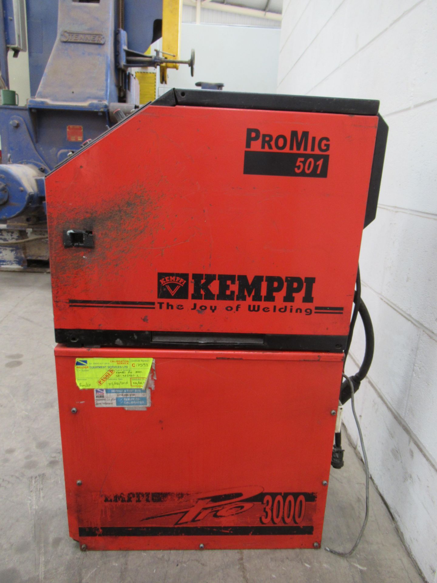 Kemppi mc mis promig 501 welder with Kemppi pro 300 power source with leads and torch - Image 4 of 10