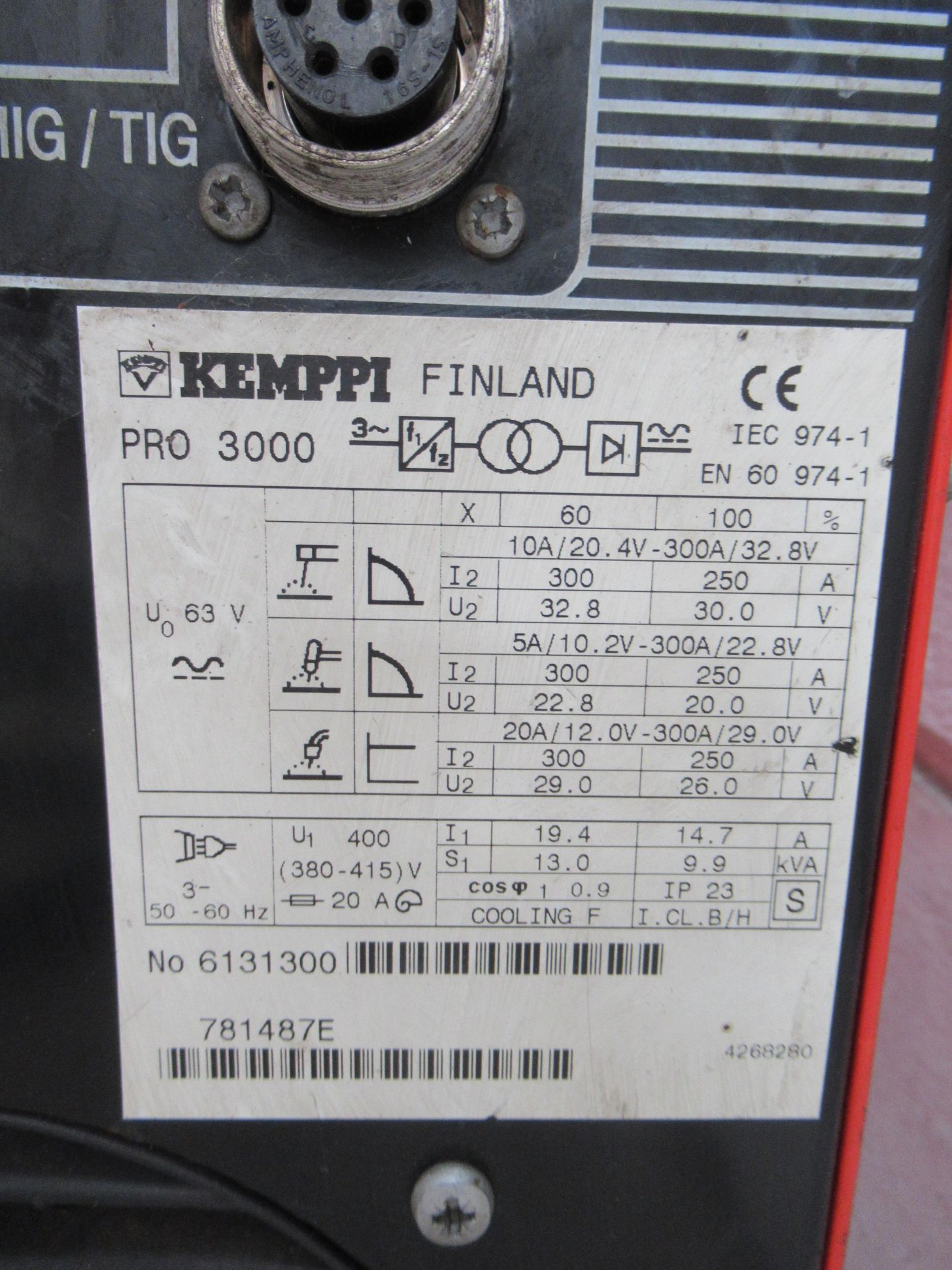 Kemppi ML synergic Promig 500 welder with Kemppi Pro 3000 power source with torch - Image 9 of 10