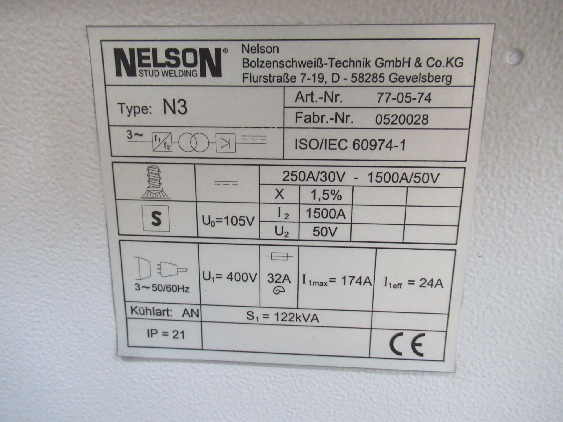 Nelson N3 inverter DSP technology stud welder with Nelson FSE100 CND Nelson remote control stud weld - Image 11 of 11