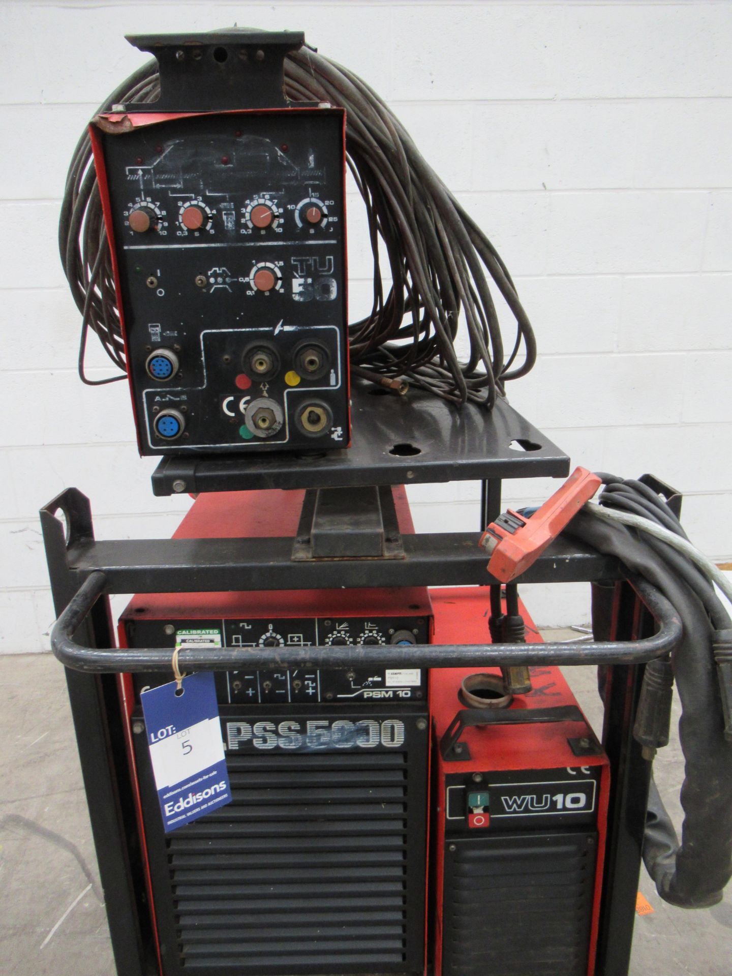 Kemppi PSS5000 welder and Kemppi TU50 controller and Kemppi WU10 water cooler with leads etc - Image 2 of 12