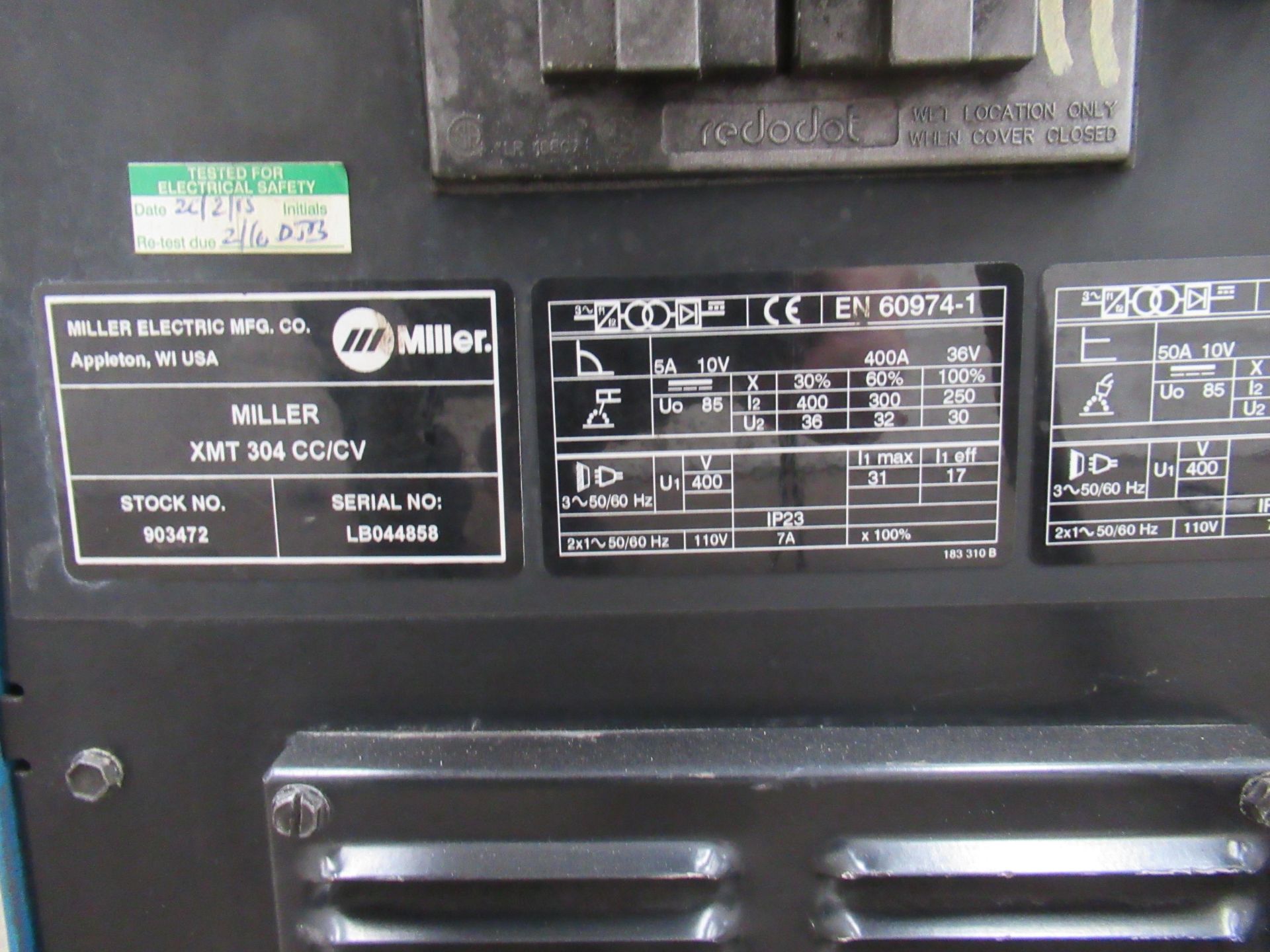 Miller XMT 304 series DC inverter welder with leads etc - Image 7 of 10