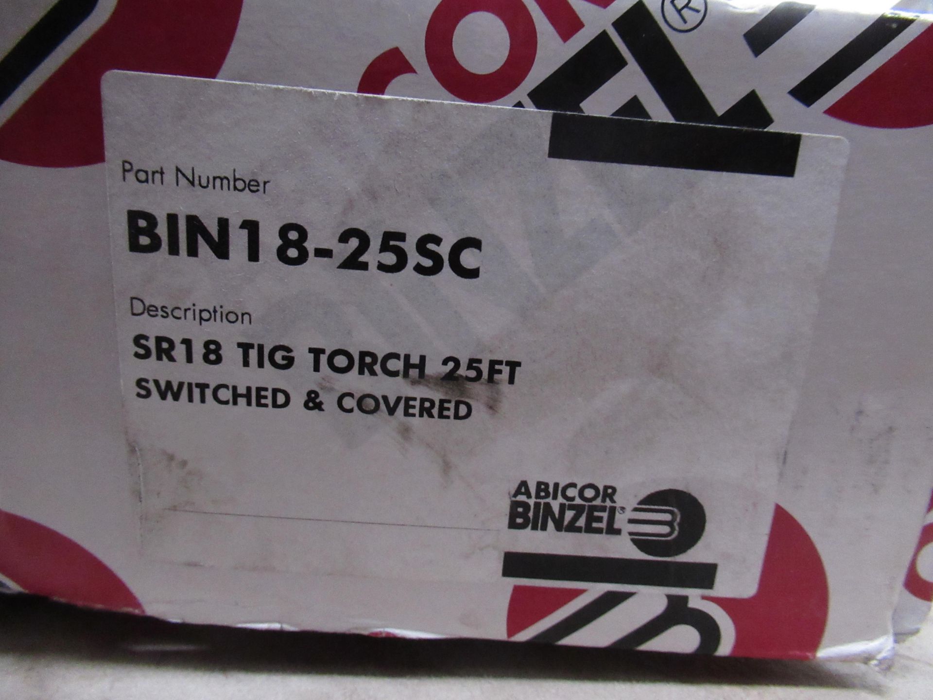 1 new Abicor Binzel SR18 Tig torch 25FT - Image 2 of 2