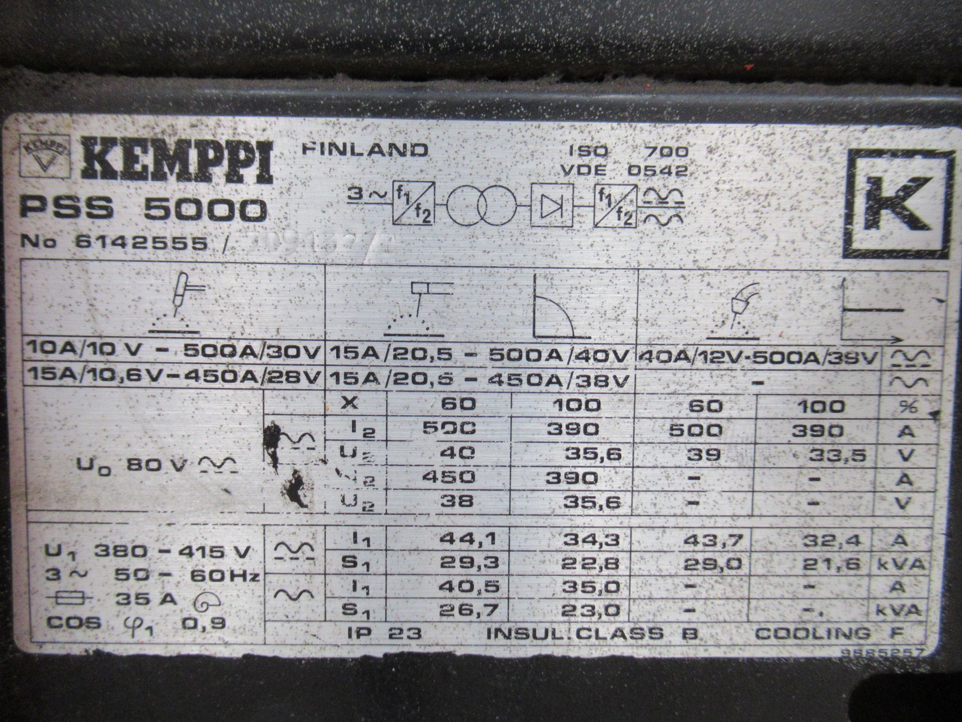 Kemppi PSS5000 welder and Kemppi TU50 controller with torch and leads - Image 6 of 11