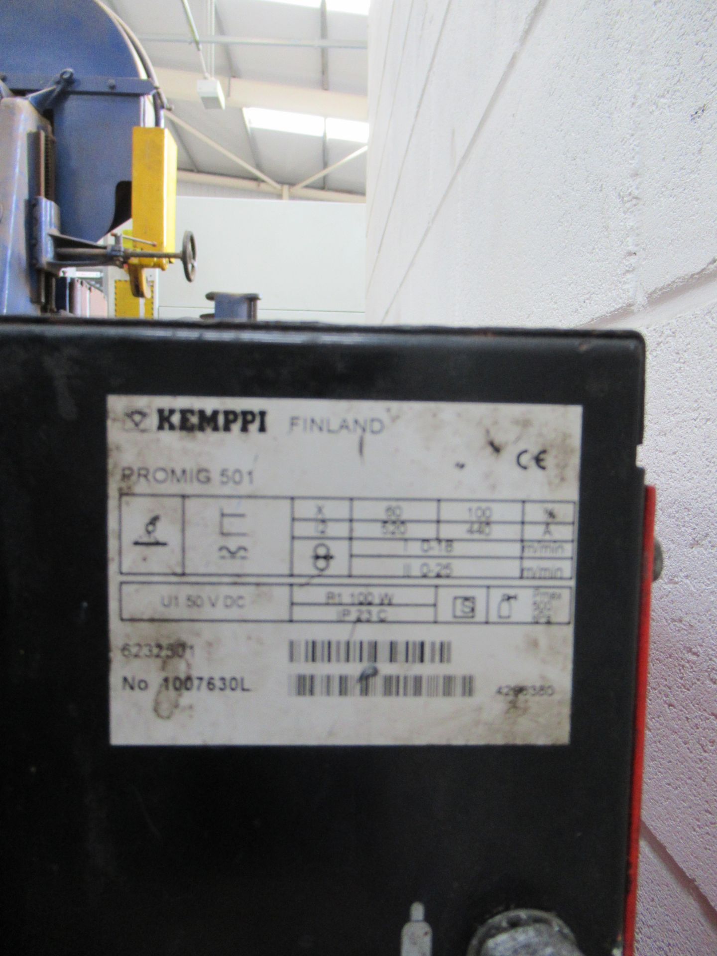 Kemppi mc mis promig 501 welder with Kemppi pro 300 power source with leads and torch - Image 7 of 10