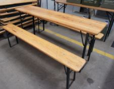 Pine Effect Foldaway Table 1760 x 460 with 2 x Pine Effect Foldaway Benches 1760 x 230mm