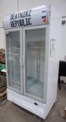 Adexa LG-800BF Double Door Display Refrigerator, 240v