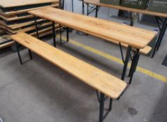 Pine Effect Foldaway Table 1760 x 460 with 2 x Pine Effect Foldaway Benches 1760 x 230mm