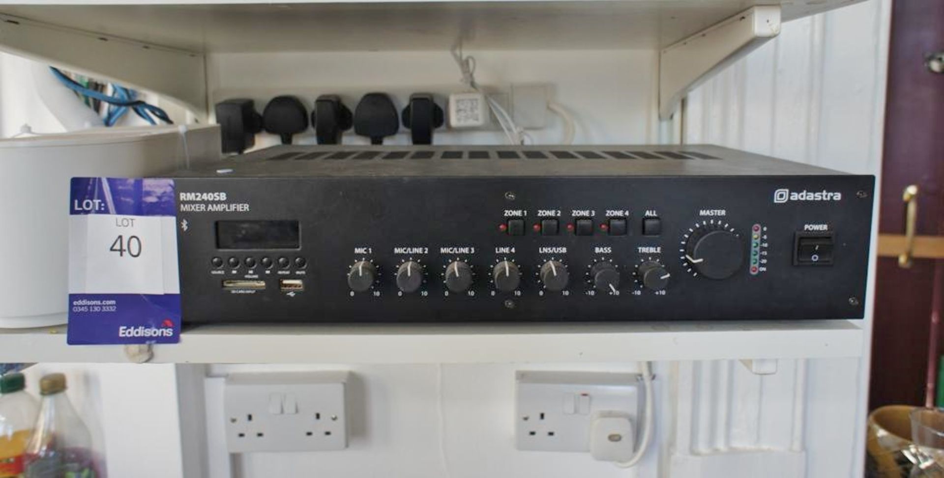 Adastra RM2405B Mixer Amplifier with 4 Speakers (Speakers require Ext. Ladder to remove) - Image 5 of 5