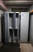 2 x 6 Person Metal Personnel Lockers (Located in Basement)