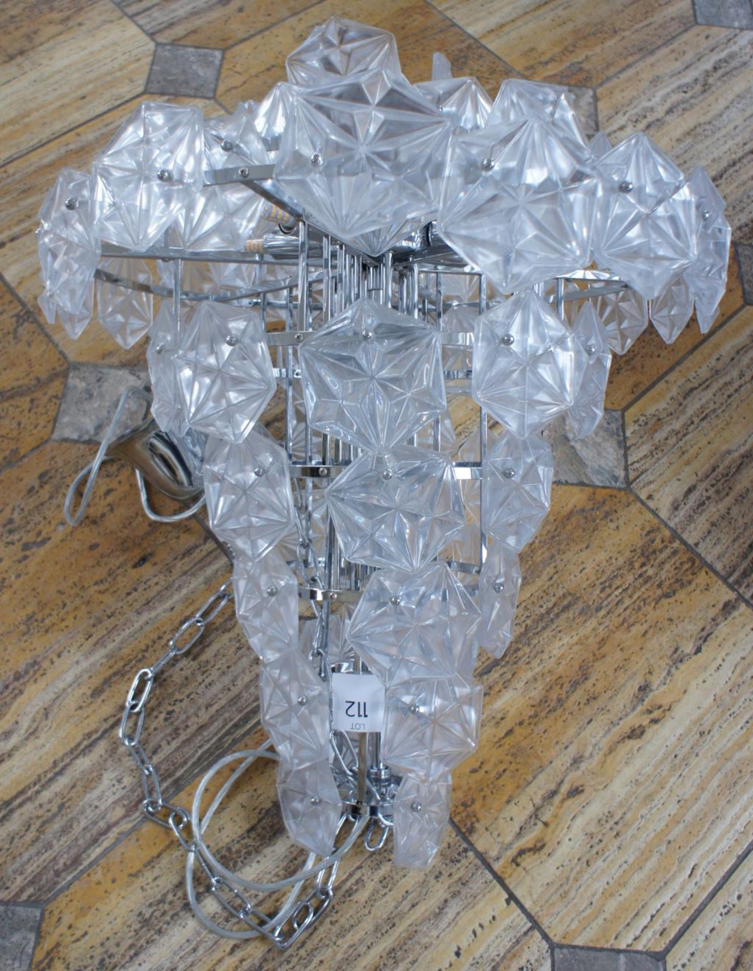 Keen Eye Crystal Multi-Tier Long Chandelier 240v - Image 2 of 3