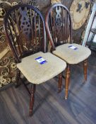 2 x Oak Effect art Upholstered Chairs