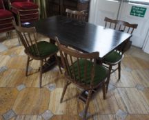 Oak Effect Rectangular Table 1200 x 680mm with 4 x Oak Effect Part Upholstered Chairs