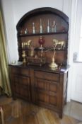 Dark Oak Effect Dresser Unit 1900 x 1200 x 460mm with contents