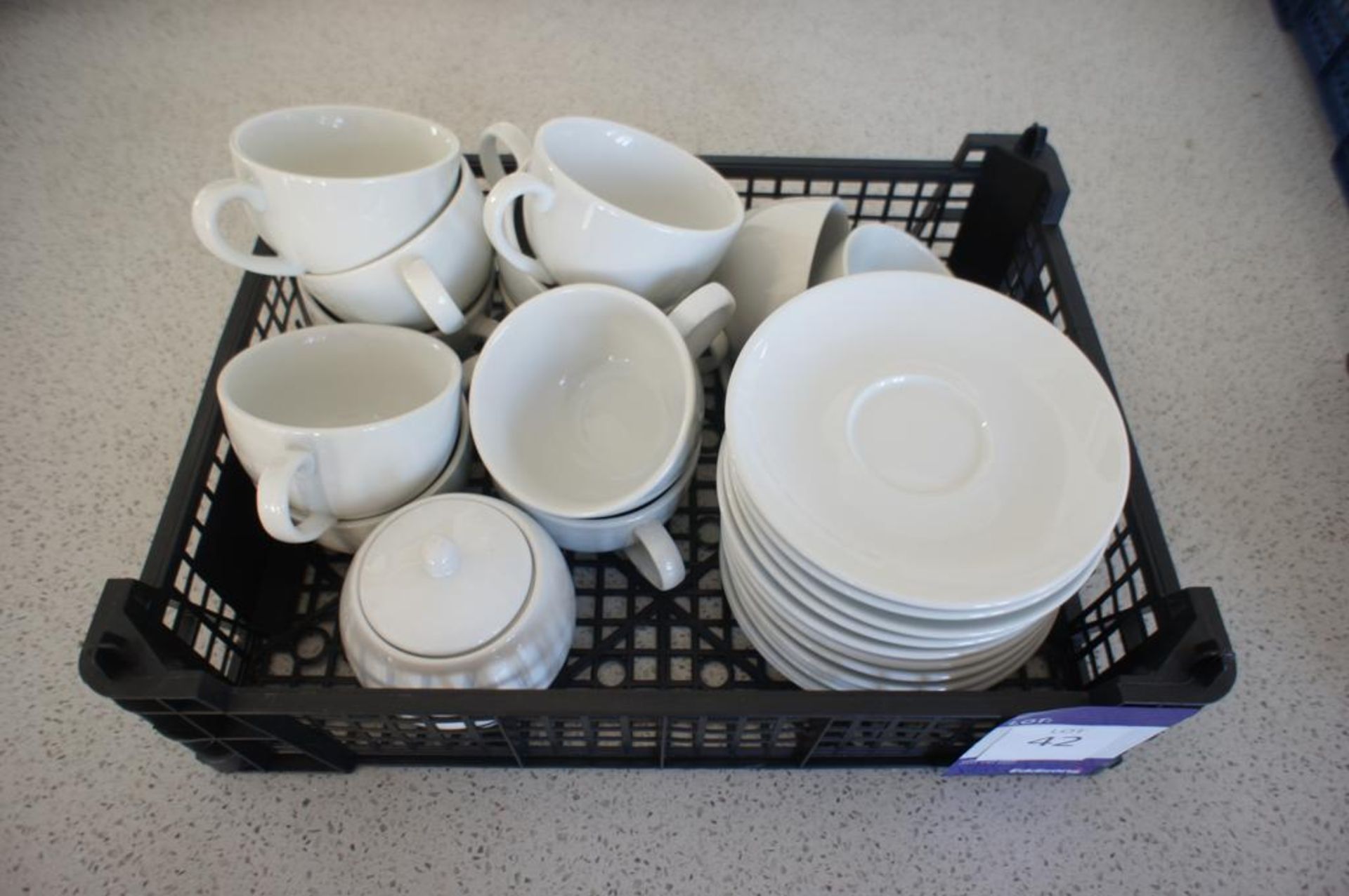 12 Cups & Saucers with Sugar Bowl to Tray