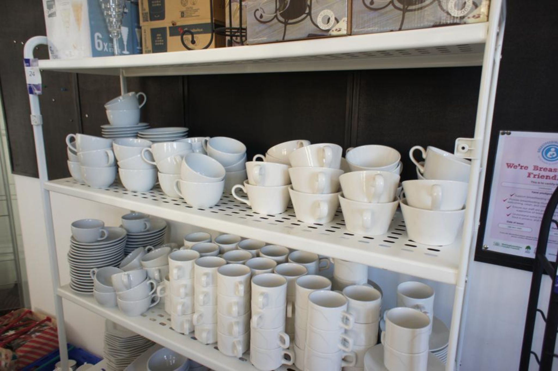 5-Tier Metal Storage Rack & Contents including Glassware, Cups, Bowls, Plates etc. - Image 3 of 8