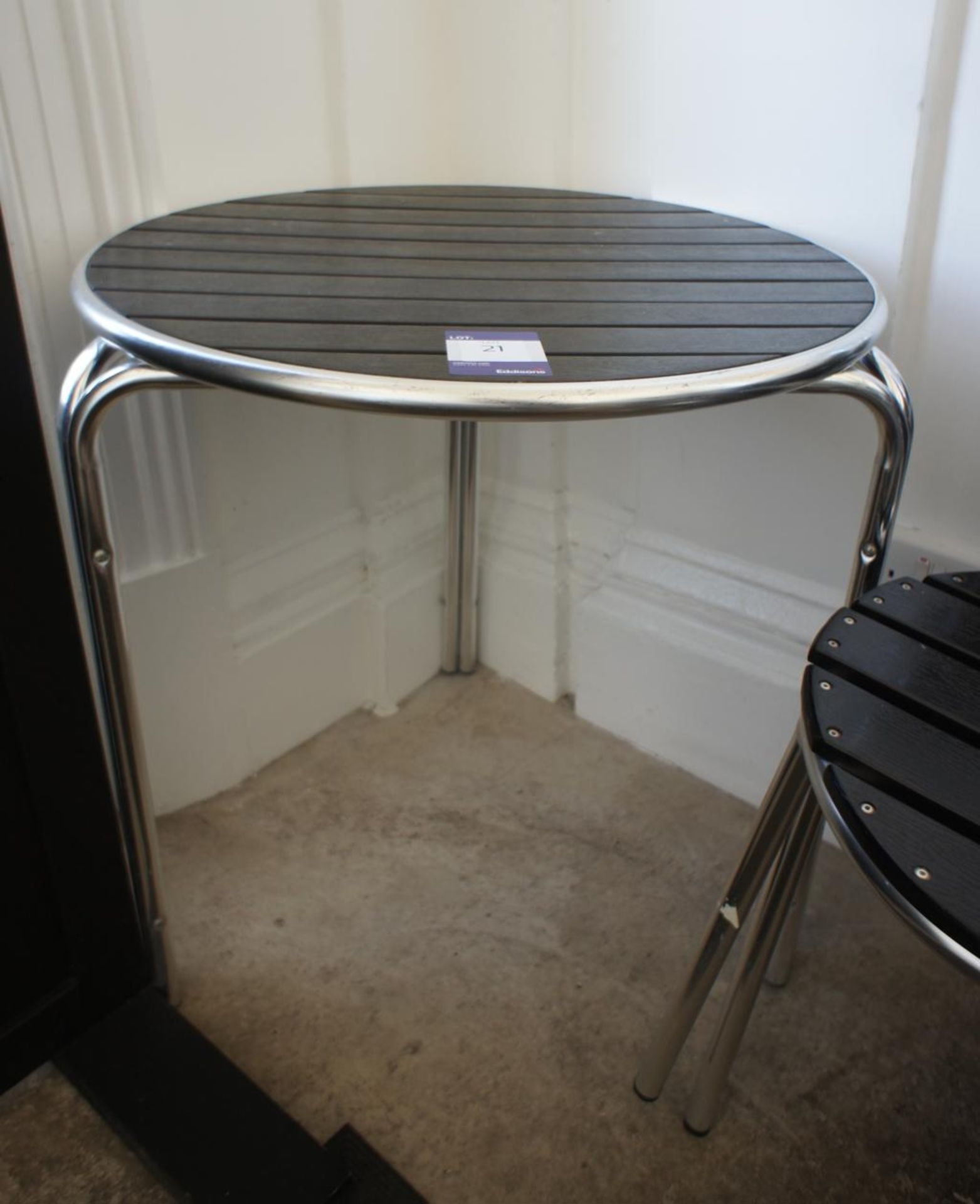 Chrome Framed Bistro Table 700mm Diameter with 4 Chairs - Image 3 of 6