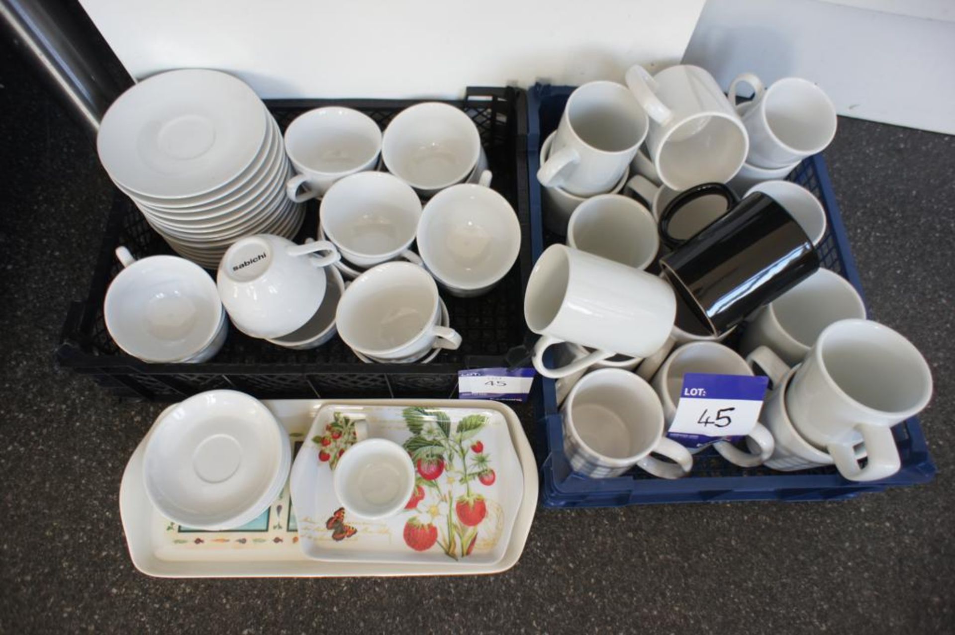 12 Cups & Saucers with Various Cups & Bowls - Image 2 of 4
