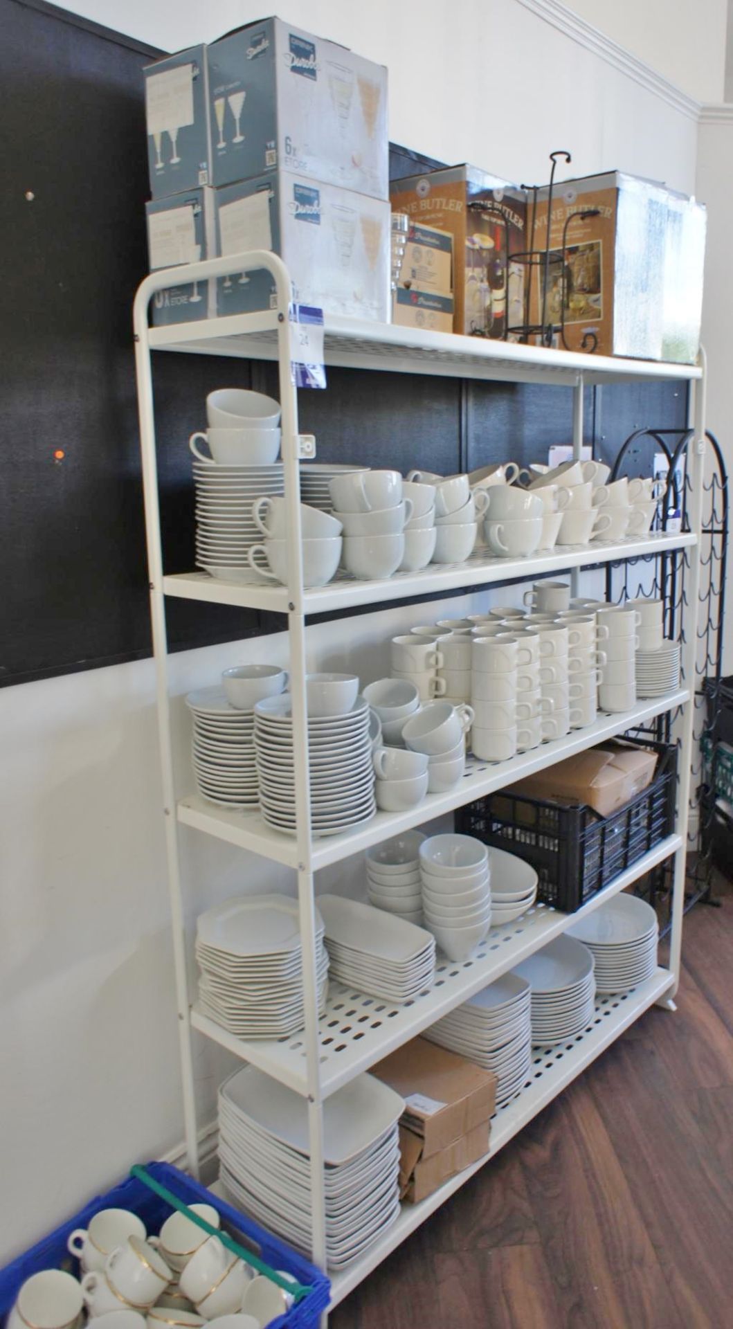 5-Tier Metal Storage Rack & Contents including Glassware, Cups, Bowls, Plates etc. - Image 8 of 8