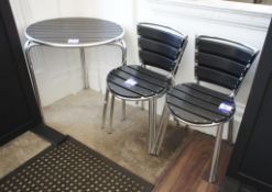 Chrome Framed Bistro Table 700mm Diameter with 4 Chairs