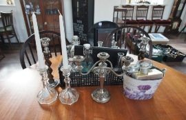 Various Candle Holders & Glass Vases