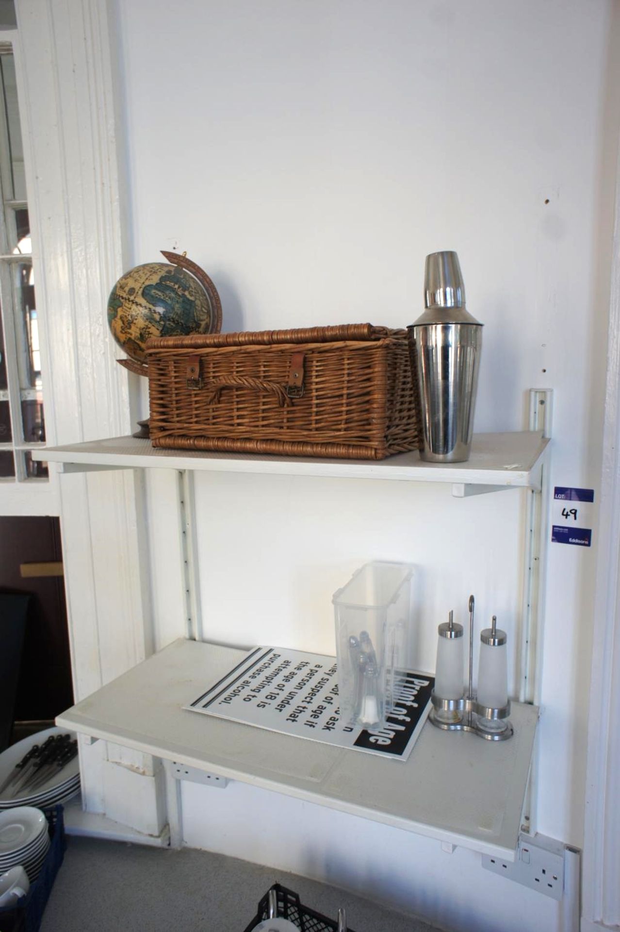 Contents to 4 Shelves including Basket, Globe, Scales etc. - Image 2 of 5