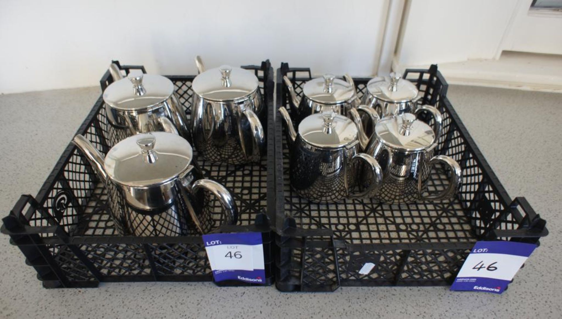 3 Large Stainless Steel Teapots, 4 Small Stainless Steel Teapots