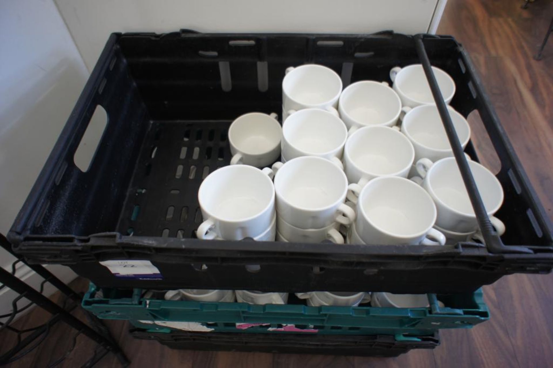 Quantity of Twin Handle Soup Bowls to 3 Plastic Trays - Image 2 of 3