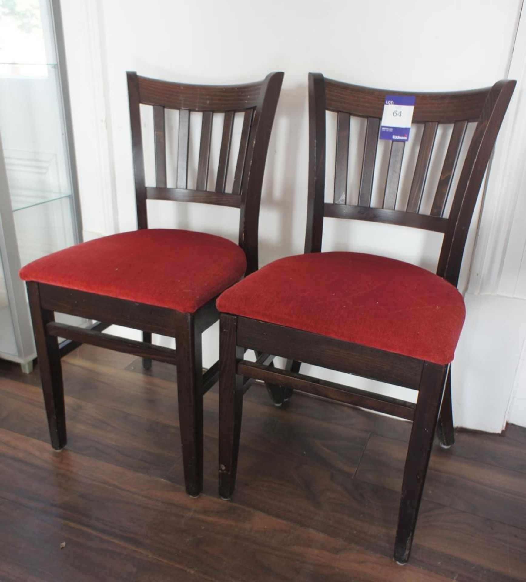 2 x Oak Effect Part Upholstered Chairs