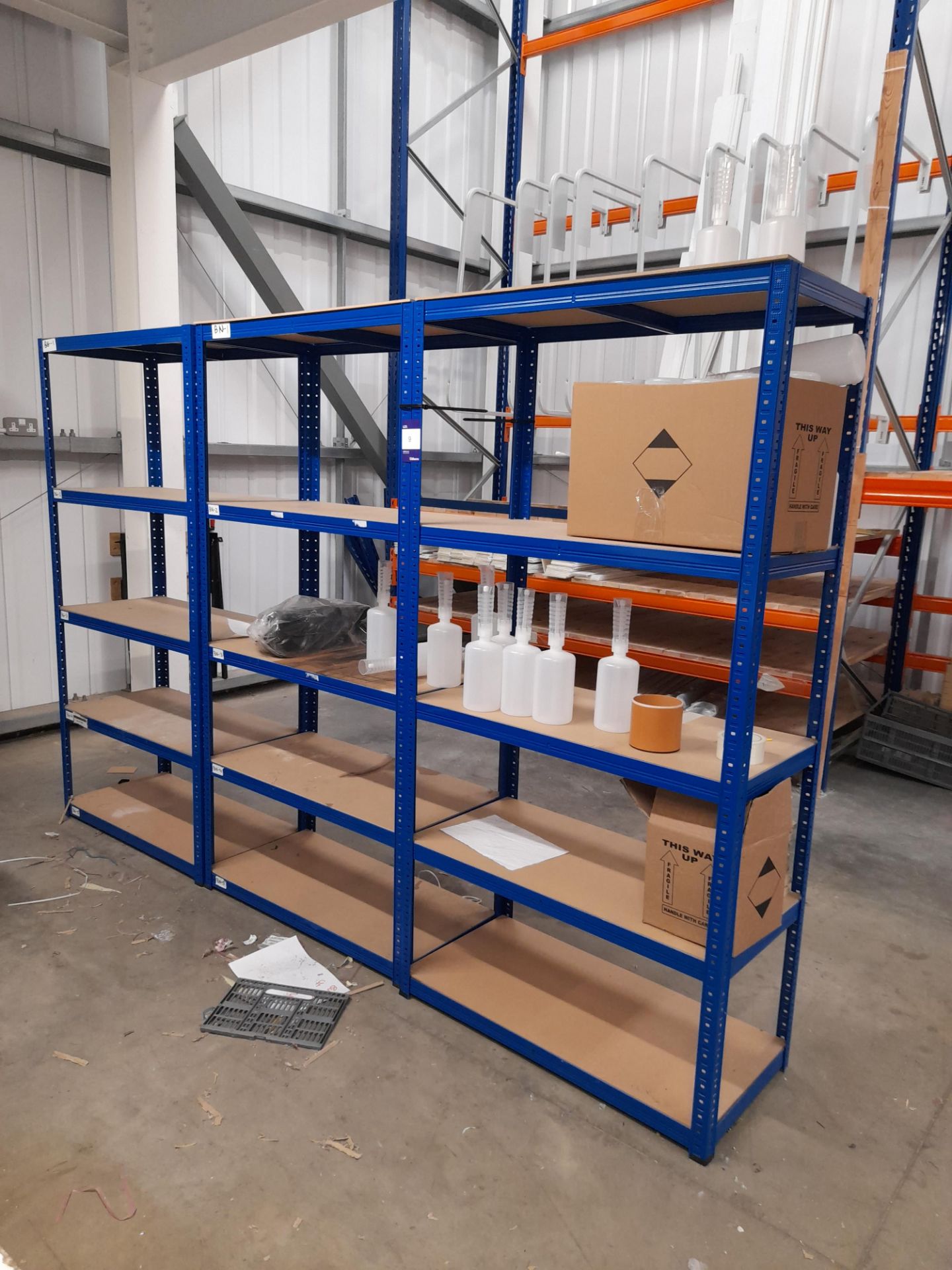 3 x 5 tier light duty racks, approx. 1800mm high, 900mm wide, 450mm depth - Image 2 of 2