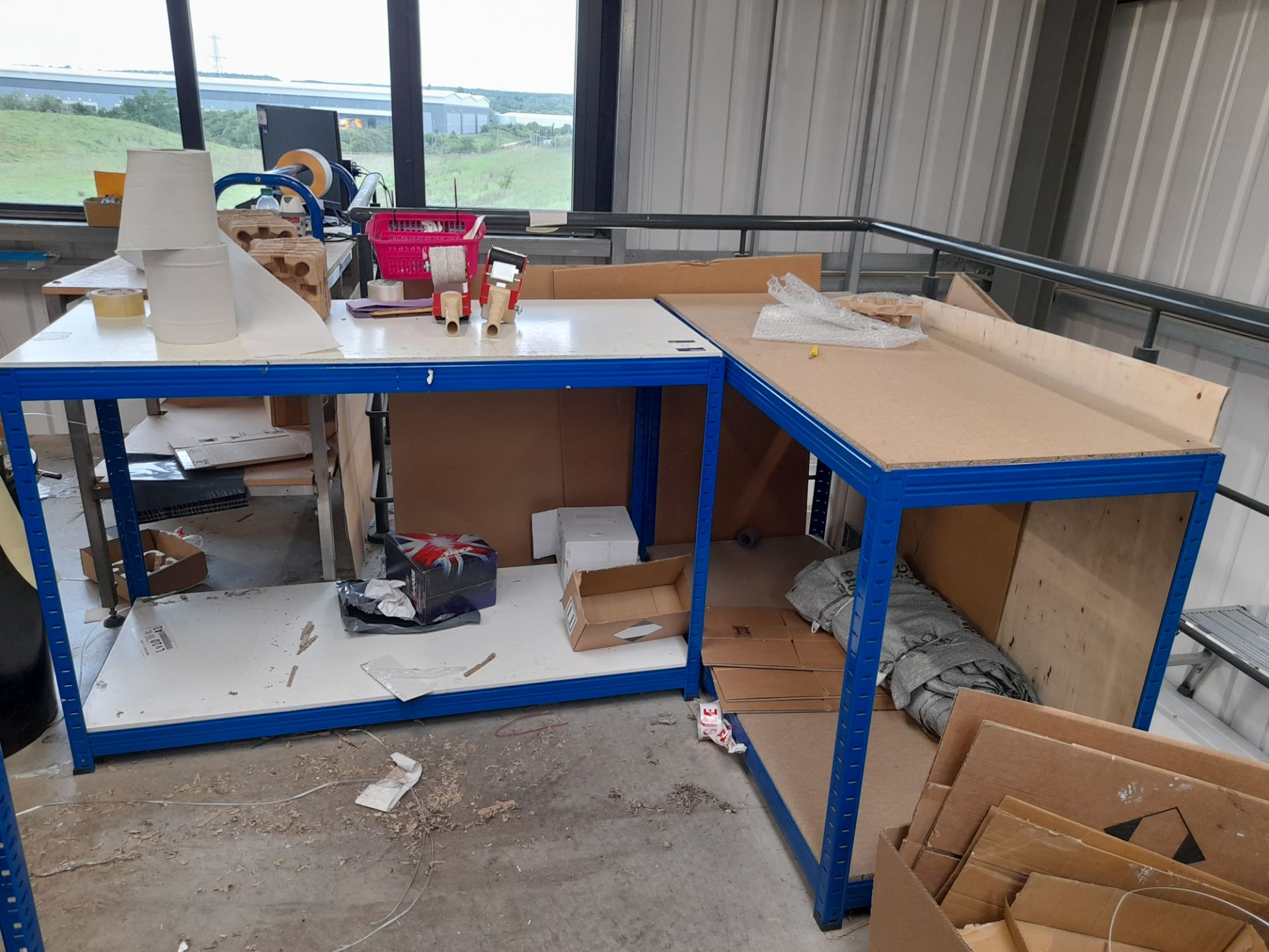 3 x Various packing benches - located on mezzanine floor