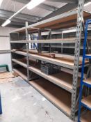 6 x Bays of light duty racking, to include; 10 – uprights, approx. 2100mm high, 500mm depth, 30 –