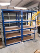 4 x 5 tier light duty racks, approx. 1800mm high, 900mm wide, 450mm depth - located on mezzanine