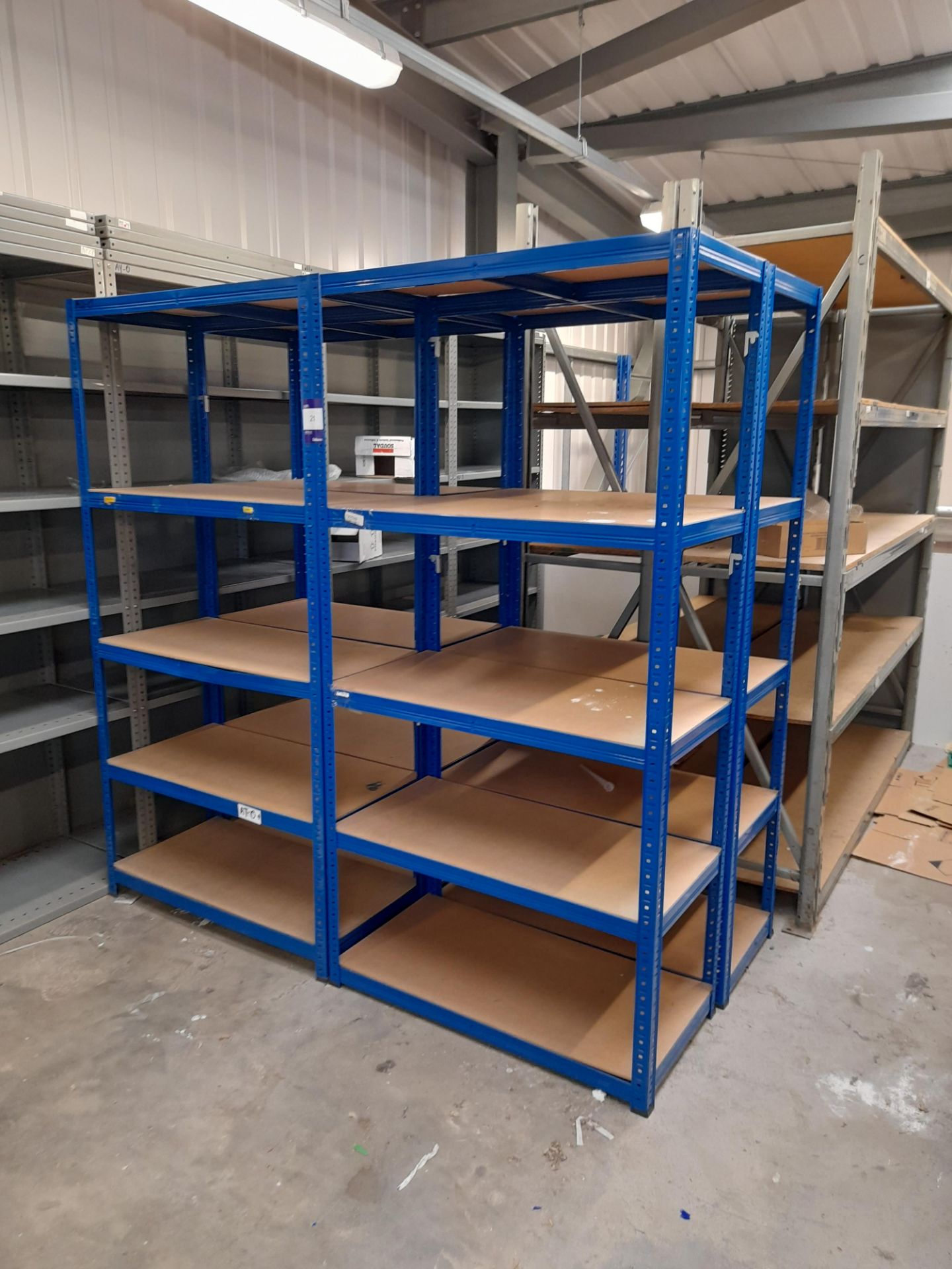 4 x 5 tier light duty racks, approx. 1800mm high, 900mm wide, 450mm depth - located on mezzanine - Image 2 of 2