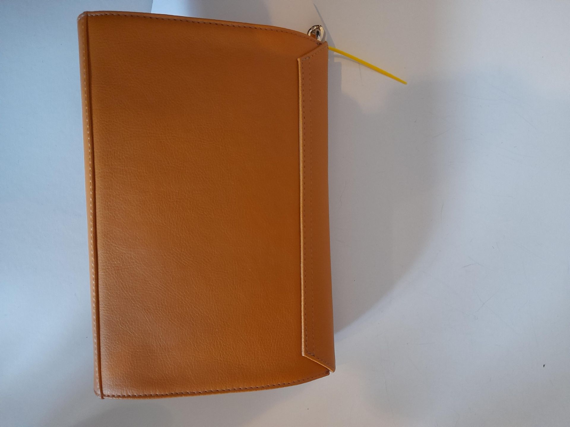 Maviya “Zenn” Orange Vegan Italian Leather Cross Body Bag with Smooth Soft Finish, Faux Suede Lining - Image 2 of 3