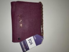 Maviya “Mannie” Purple Vegan Italian Leather Evening Clutch Bag with Grained Finish, Faux Suede