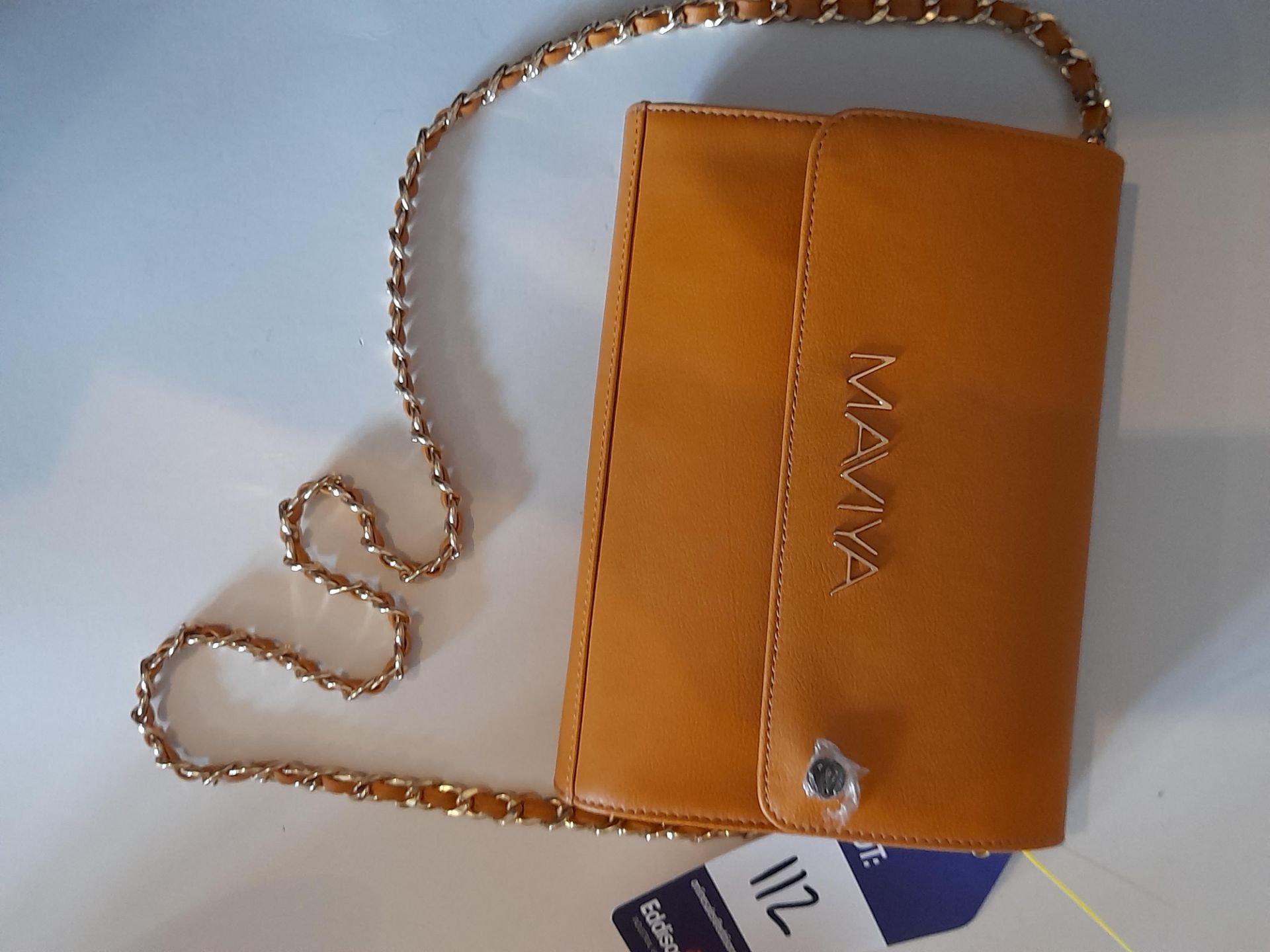 Maviya “Zenn” Orange Vegan Italian Leather Cross Body Bag with Smooth Soft Finish, Faux Suede Lining