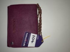 Maviya “Mannie” Purple Vegan Italian Leather Evening Clutch Bag with Grained Finish, Faux Suede