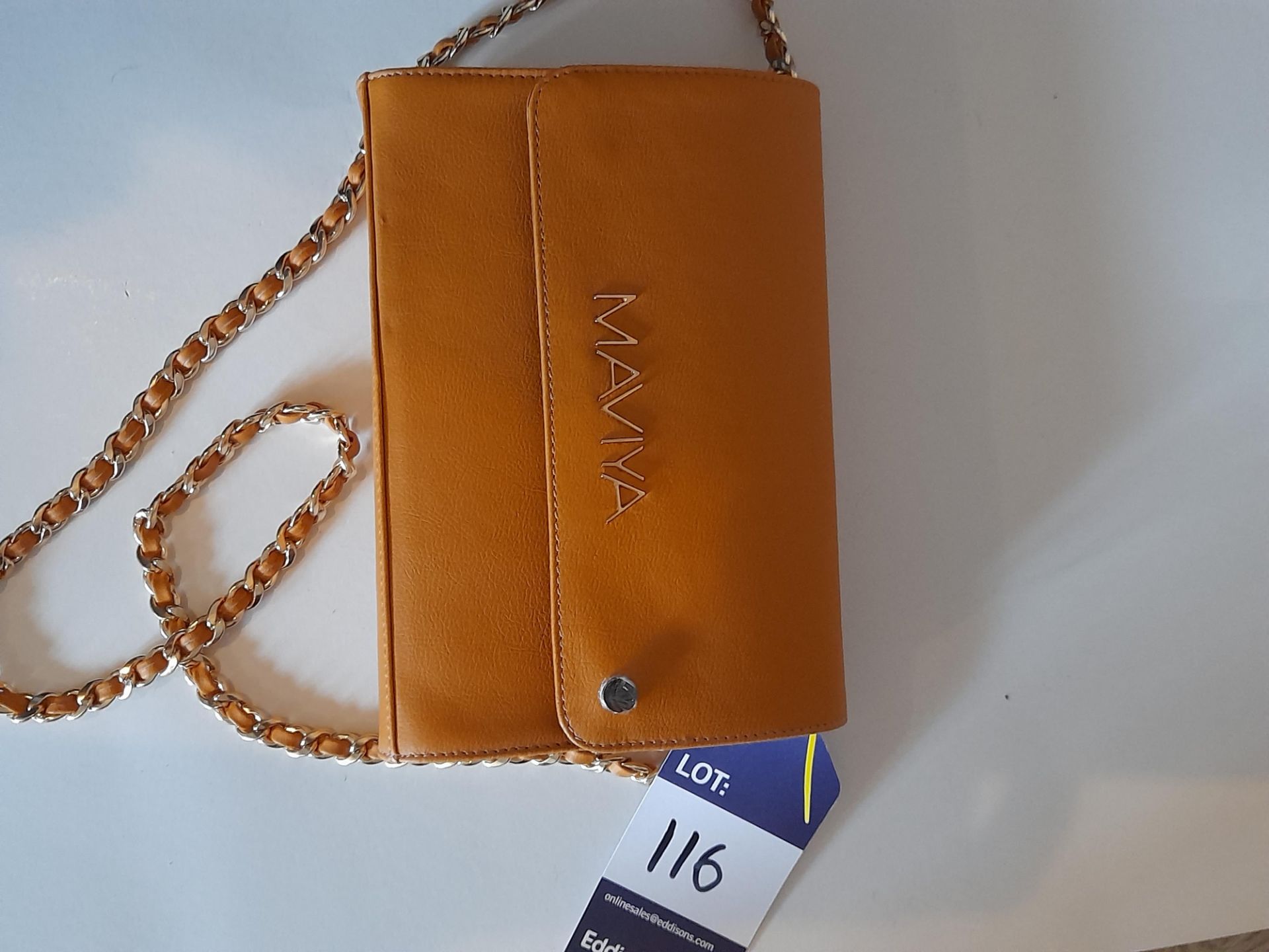 Maviya “Zenn” Orange Vegan Italian Leather Cross Body Bag with Smooth Soft Finish, Faux Suede Lining